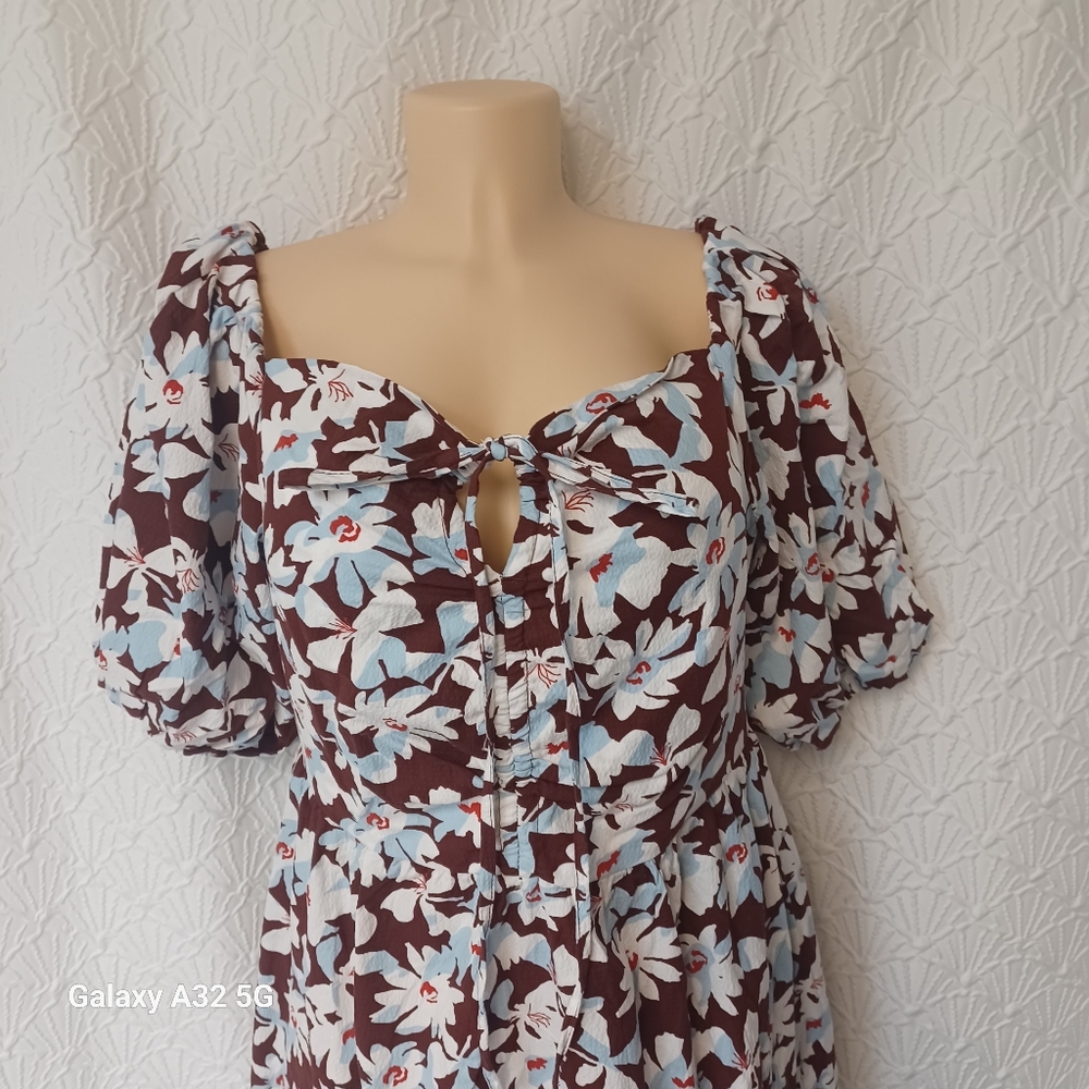 New Free Assembly Size M Floral Brown and White Dress - Picture 3 of 15